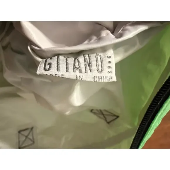 Vintage 90s Gitano Neon Tote Bag Nylon Sport Gear Gym Purple Zip Case Set Retro - Picture 5 of 7